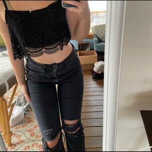 Black Lace crop top
